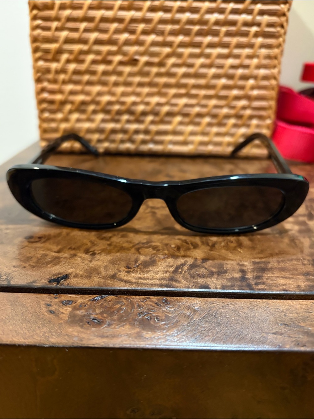 Yves Saint Laurent Black Slim Oval Sunglasses